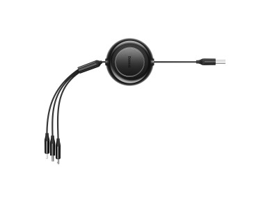 Baseus cable Bright Mirror 2 3w1 USB - micro USB + Lightning + USB-C 1,1m 3,5A black retractable