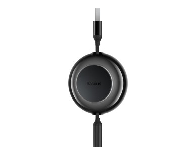 Baseus cable Bright Mirror 2 3w1 USB - micro USB + Lightning + USB-C 1,1m 3,5A black retractable