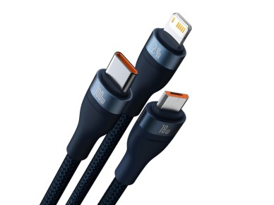 Baseus cable 3in1 Flash II USB - Lightning + USB-C + microUSB 1,2 m 3,5A blue Baseus cable 3in1 Flash II USB - Lightning + USB-C + microUSB 1,2 m 3,5A blue