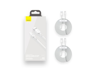Baseus cable Simple Wisdom USB - USB-C 1,5 m 5A white 2 pcs Baseus cable Simple Wisdom USB - USB-C 1,5 m 5A white 2 pcs