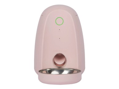 Dispensador de alimentos inteligente com tigela de plstico WIFI mini Dogness (rosa))