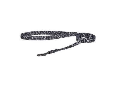 Dogness walking set leash 1,5m+harness for dog (black and white)