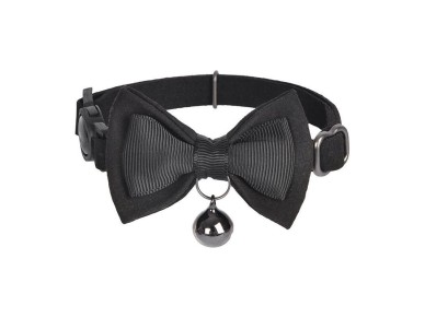 Conjunto de coleiras Dogness para gatos 2 peas (couro legtimo vermelho/fibra preta)