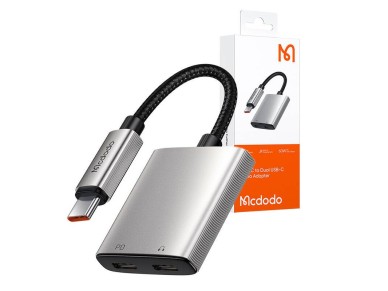 Adaptador de udio 2 em 1 Mcdodo CA-5570 2 em 1 USB-C para 2x USB-C