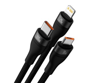 Baseus Flash Series II USB Type C / USB Type A cable - USB Type C / Lightning / micro USB 100 W 1.2 