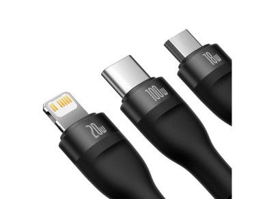 Baseus Flash Series II USB Type C / USB Type A cable - USB Type C / Lightning / micro USB 100 W 1.2 