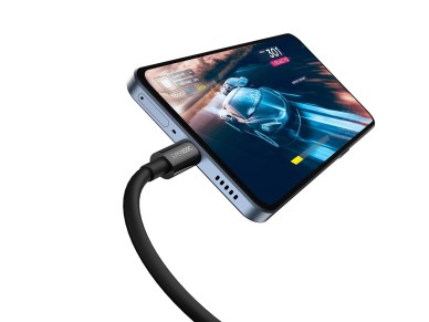 Cabo USB-A para USB-C SUPERVOOC da srie Superior da Baseus 65 W, 1 m, preto