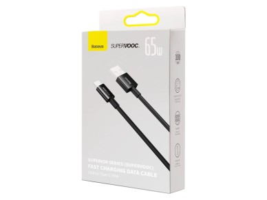 Cabo USB-A para USB-C SUPERVOOC da srie Superior da Baseus 65 W, 1 m, preto