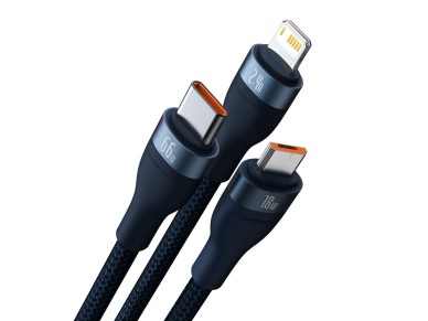 Baseus Flash Series Ⅱ 3in1 Fast Charging Cable USB-A to USB-C / Micro-USB / Lightning 66W 480M