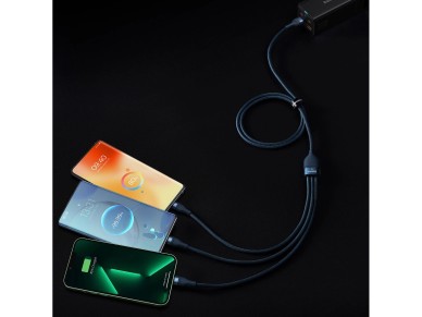 Baseus Flash Series Ⅱ 3in1 Fast Charging Cable USB-A to USB-C / Micro-USB / Lightning 66W 480M