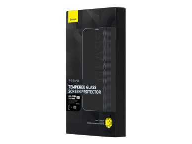 Baseus Full Screen Tempered Glass for iPhone 14 Pro Max with Speaker Cover 0.3mm + Mounting Frame