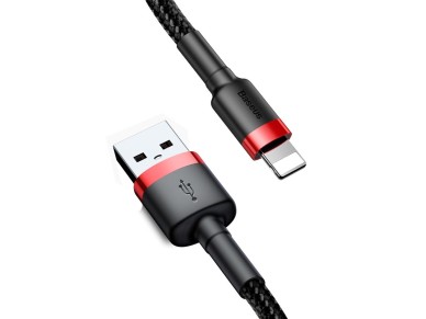Cable Baseus Cafule USB-Lightning 1,0 m 2,4A rojo-negro