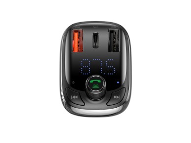 Transmissor FM Baseus em formato de T S-13 Bluetooth MP3 carregador de carro preto