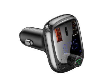 Transmissor FM Baseus em formato de T S-13 Bluetooth MP3 carregador de carro preto