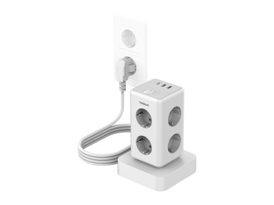 Regleta de enchufes Tessan TS-306TS-C (blanca)