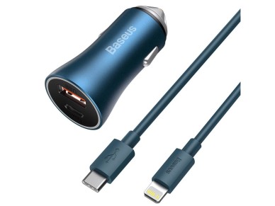 Carregador rpido de carro Baseus Golden Contactor Pro USB Tipo C / USB 40 W Power Delivery 3.0 Quic