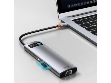 Baseus Metal Gleam 8in1 USB-C - USB-C PD 100W HUB 1x HDMI 4K 30Hz 1x SD and microSD card reader 3x U Baseus Metal Gleam 8in1 USB-C - USB-C PD 100W HUB 1x HDMI 4K 30Hz 1x SD and microSD card reader 3x U