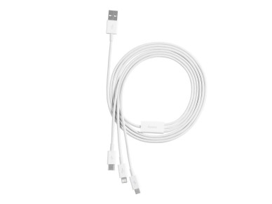 Baseus Superior 3in1 USB Cable - Lightning / USB Type C / Micro USB 3.5 A 1.5 m White (CAMLTYS-02)