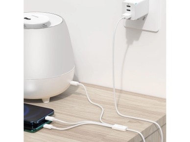 Baseus Superior 3in1 USB Cable - Lightning / USB Type C / Micro USB 3.5 A 1.5 m White (CAMLTYS-02)