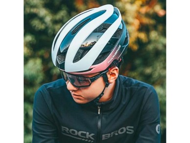 Capacete de bicicleta Rockbros 10110004007 tamanho L - azul e rosa