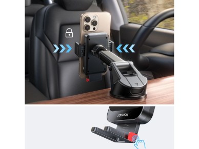 Joyroom JR-ZS241S car mount with inductive charger for dashboard - black
