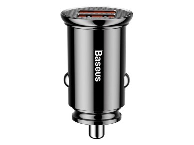 Baseus Circular smart car charger 2x USB QC3.0 Quick Charge 3.0 SCP AFC 30W black (CCALL-YD01)