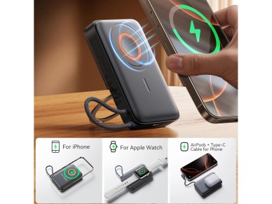 Joyroom JR-PBM02 Powerbank 22.5W 10000mAh 3in1 Magnetic Inductive Compatible with MagSafe with Built