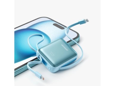 Joyroom JR-PBF27 22.5W 10000mAh Powerbank with Two Built-in Cables - Blue