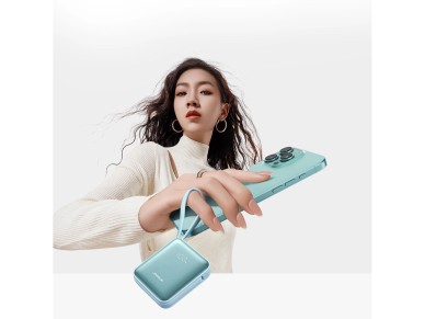 Joyroom JR-PBF27 22.5W 10000mAh Powerbank with Two Built-in Cables - Blue