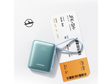 Joyroom JR-PBF27 22.5W 10000mAh Powerbank with Two Built-in Cables - Blue