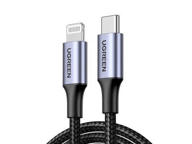 Ugreen US304 60759 Lightning - USB-C 2.0 MFi Cable 1m - Gray