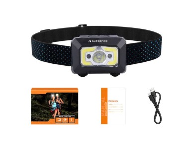 Headlamp Superfire X30 – 340lm, USB, 5 modes, 130m Headlamp Superfire X30 – 340lm, USB, 5 modes, 130m