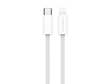 Techancy PD Data Cable TB1764, 25W, 1m White, USB-C to Lightning, Compatible with iPhone 8/XS/11-14,