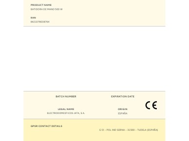 Batidora de mano 500 w