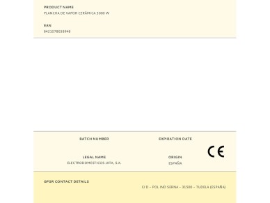 Ferro a vapor cermica 3000 w