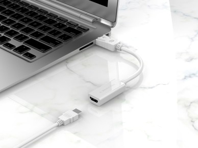 Techancy DP to HDTV Video Adapter, TL7337, 2K HD Streaming, White