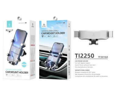 Techancy Universal Mobile Phone Holder, Gravity Lock, TI2250, Silver