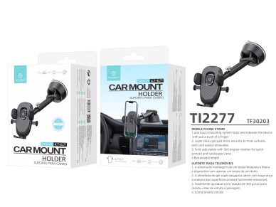 Techancy TI2277 Adhesive Car Phone Holder, One-Touch Switch, Black Techancy TI2277 Adhesive Car Phone Holder, One-Touch Switch, Black