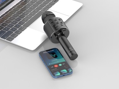 Techancy KZ1561 Wireless Bluetooth Microphone Speaker for KTV Music Black Techancy KZ1561 Wireless Bluetooth Microphone Speaker for KTV Music Black