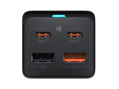 Estacin de carga Baseus GaN3 Pro 65 W UE + 2 USB-C + 2 USB-A con cable Baseus Xiaobai USB-C 100 W d