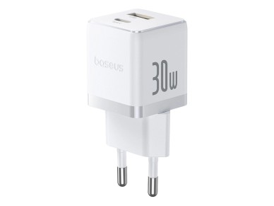 Baseus Palm 30W USB-C USB-A Wall Charger - White Baseus Palm 30W USB-C USB-A Wall Charger - White