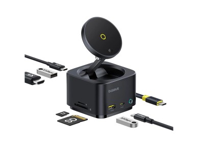 Concentrador USB-C 7 en 1 Baseus MagPro Serie II con cargador compatible con MagSafe de 15 W + HDMI Concentrador USB-C 7 en 1 Baseus MagPro Serie II con cargador compatible con MagSafe de 15 W + HDMI