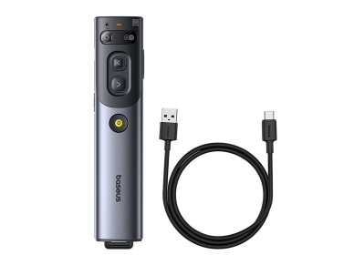 Baseus Orange Dot Laser Pointer with AI and Automatic Translation - Gray (with battery)
