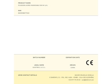 Mincer 350w 1.8l stainless steel edm