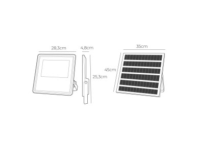 Slim solar projector focus 400w 3,500lm 6,500k.