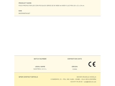 Projetor led com p 50w 4000lm 6400k black series edm