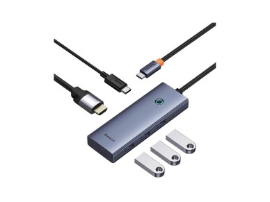 Hub USB UltraJoy Series 5-Port Space Grey (3xUSB+RJ45+PD)