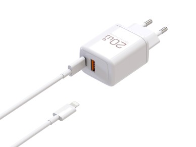 Techancy Carregador TA2826 PD3.0 20W com Duas Portas USB-C e Cabo Lightning Compativel com iPhone 8 Techancy Carregador TA2826 PD3.0 20W com Duas Portas USB-C e Cabo Lightning Compativel com iPhone 8