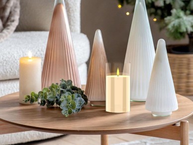 Techancy Vela LED ML1052 Sem Chama Pilar Copo Transparente Realista Decoracao Natal Casamento Festa 