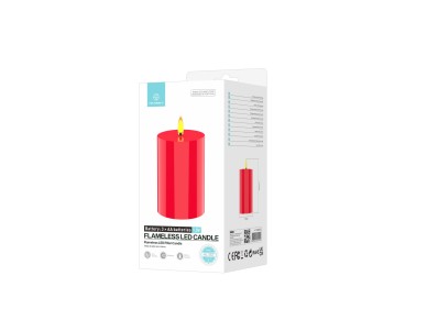 Techancy Vela LED ML1053 Sem Chama Pilar Vermelho Realista Chama Tremeluzente Decoracao Natal Casame